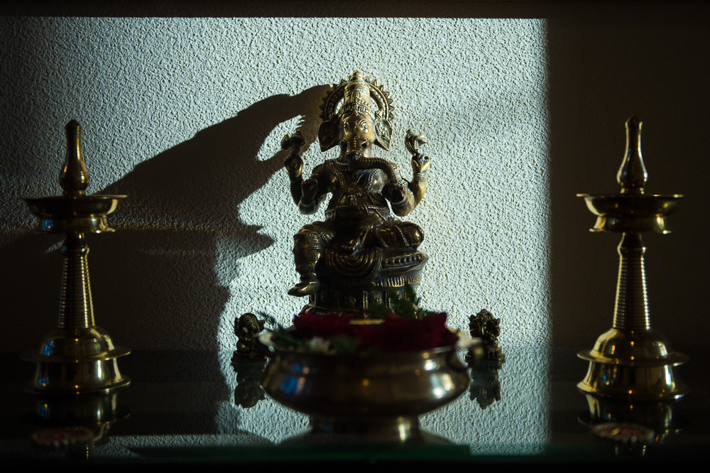 Ganesha statue during mehndi ceremony puja