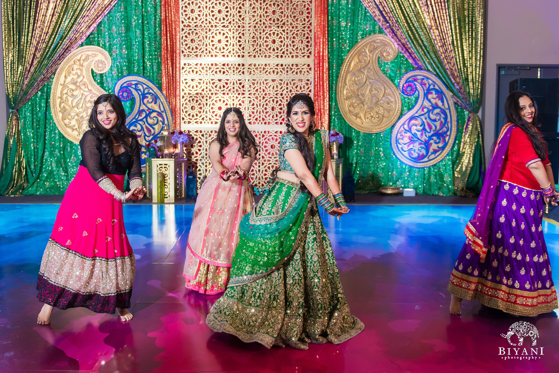 Punjabi bride and bridesmaids 