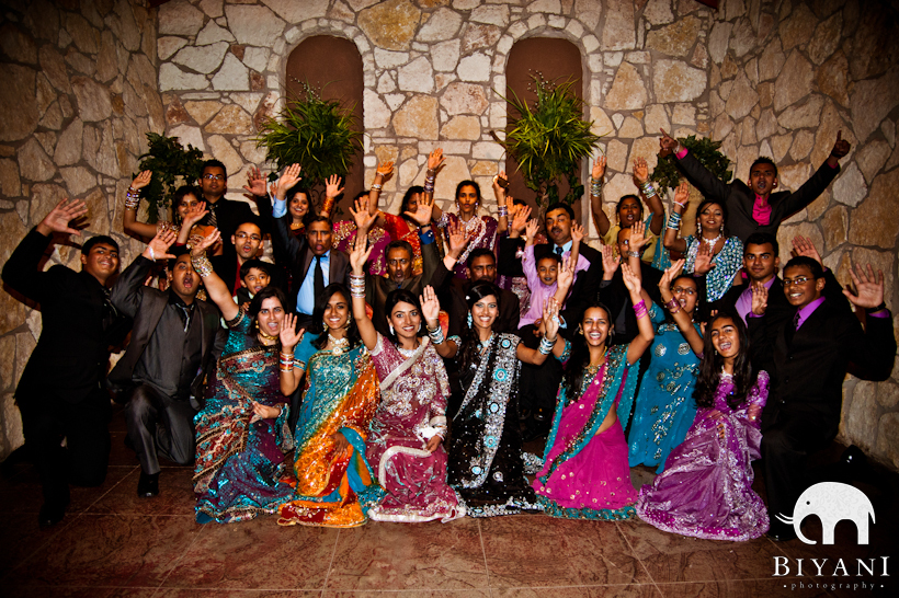 full indian family wedding photo