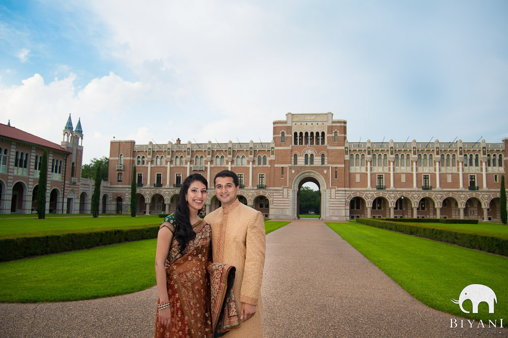 Indian Engagement Photo Shoot - Rice University, Houston, TX