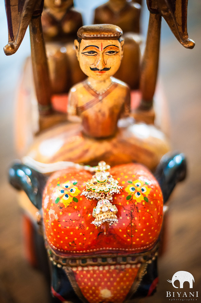 Indian Bride's earing on an elephant chariot