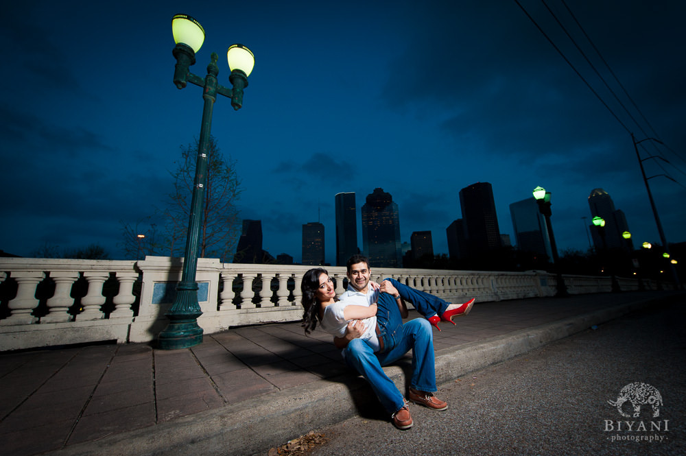 Downtown Houston Indian Engagement Photography