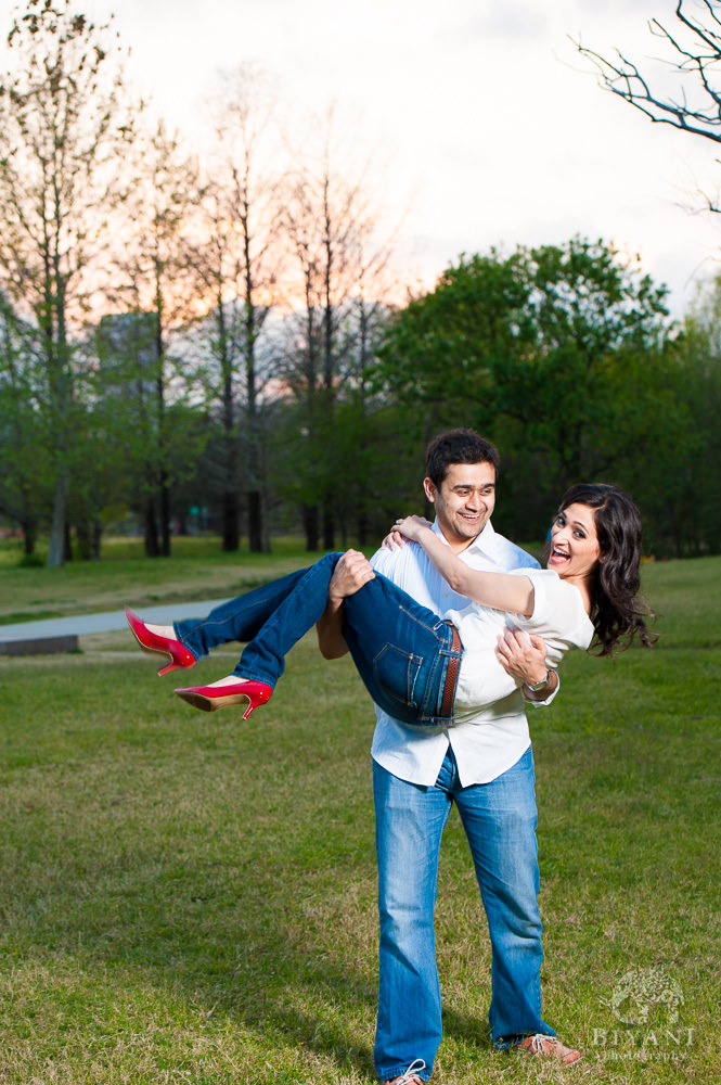 Downtown Houston Indian Engagement Photography