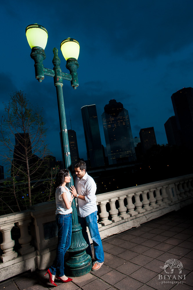 Downtown Houston Indian Engagement Photography