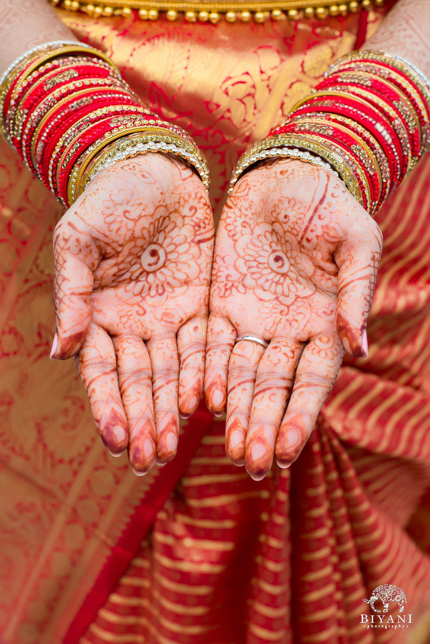 Telugu bride with mehndi