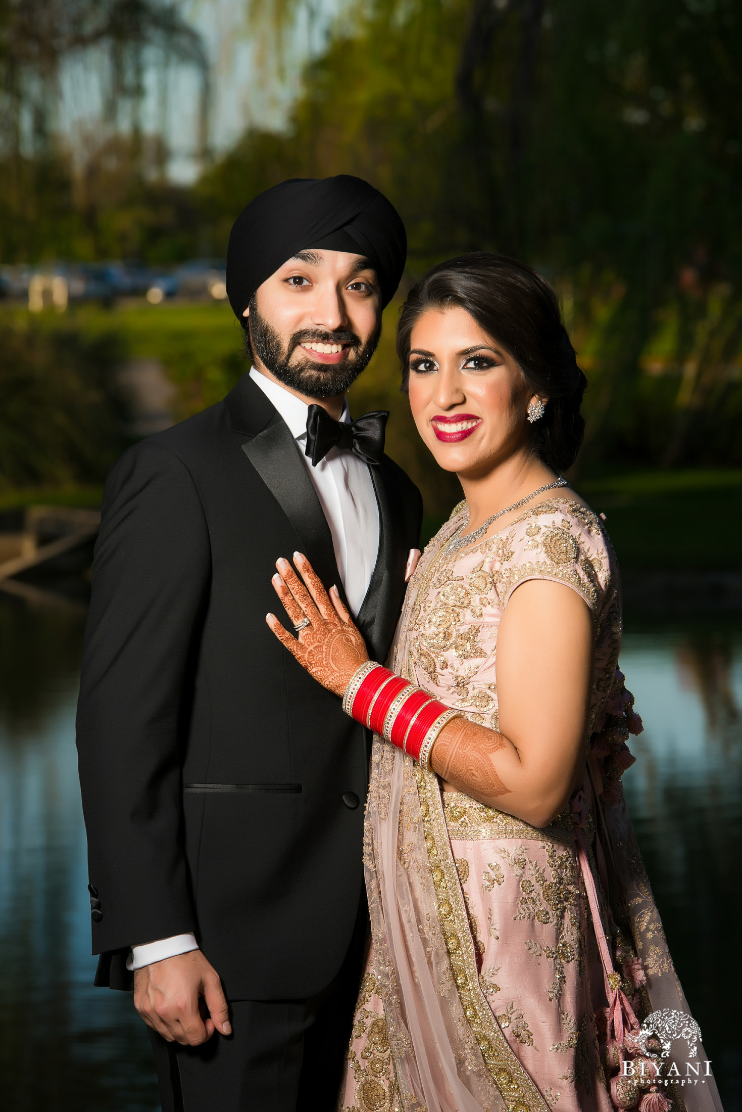 Houston Punjabi Wedding Reception Bride and Groom