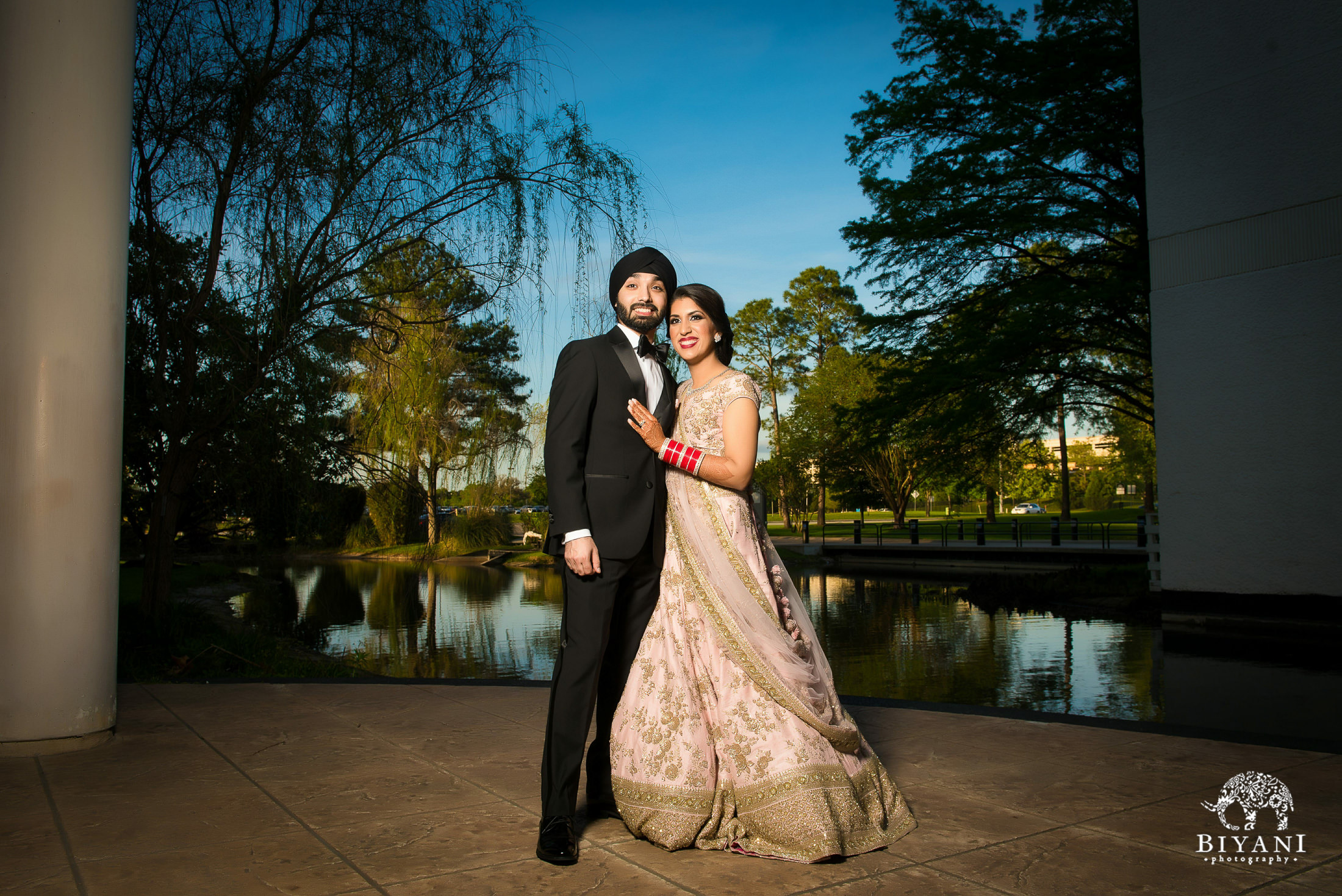 Houston Punjabi Wedding Reception Bride and Groom