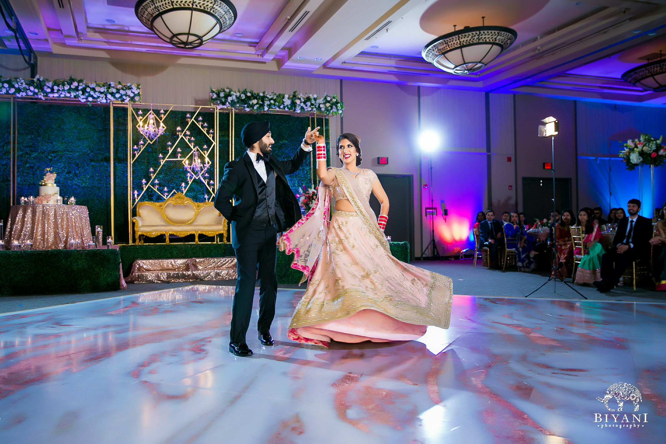 Houston Punjabi Wedding Reception Bride and Groom