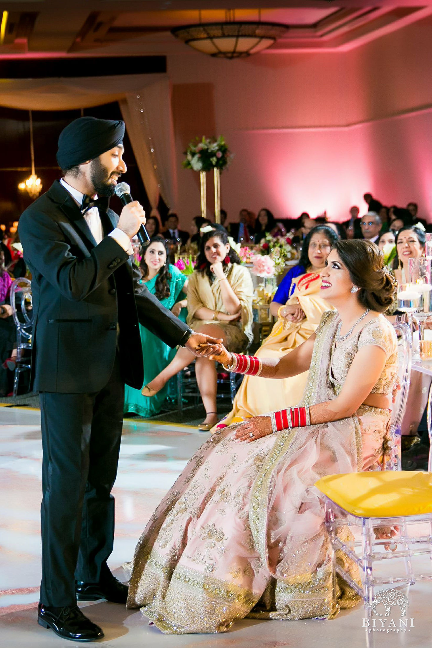 Houston Punjabi Wedding Reception Bride and Groom