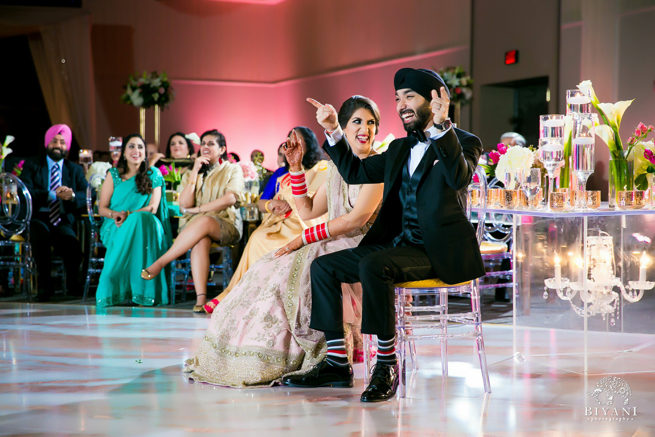 Houston Punjabi Wedding Reception Bride and Groom