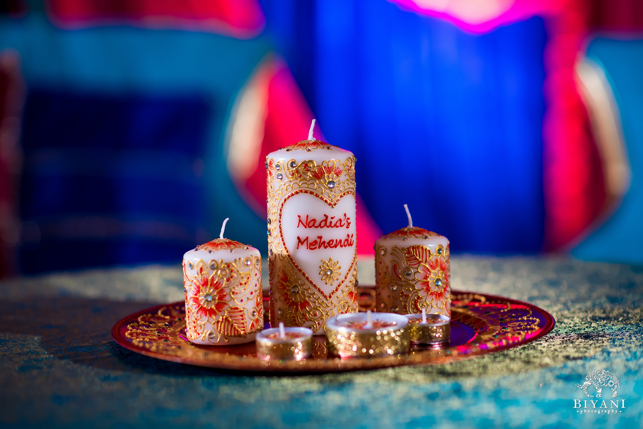 Mehndi Decor at an Indian Fusion Wedding in San Antonion Texas