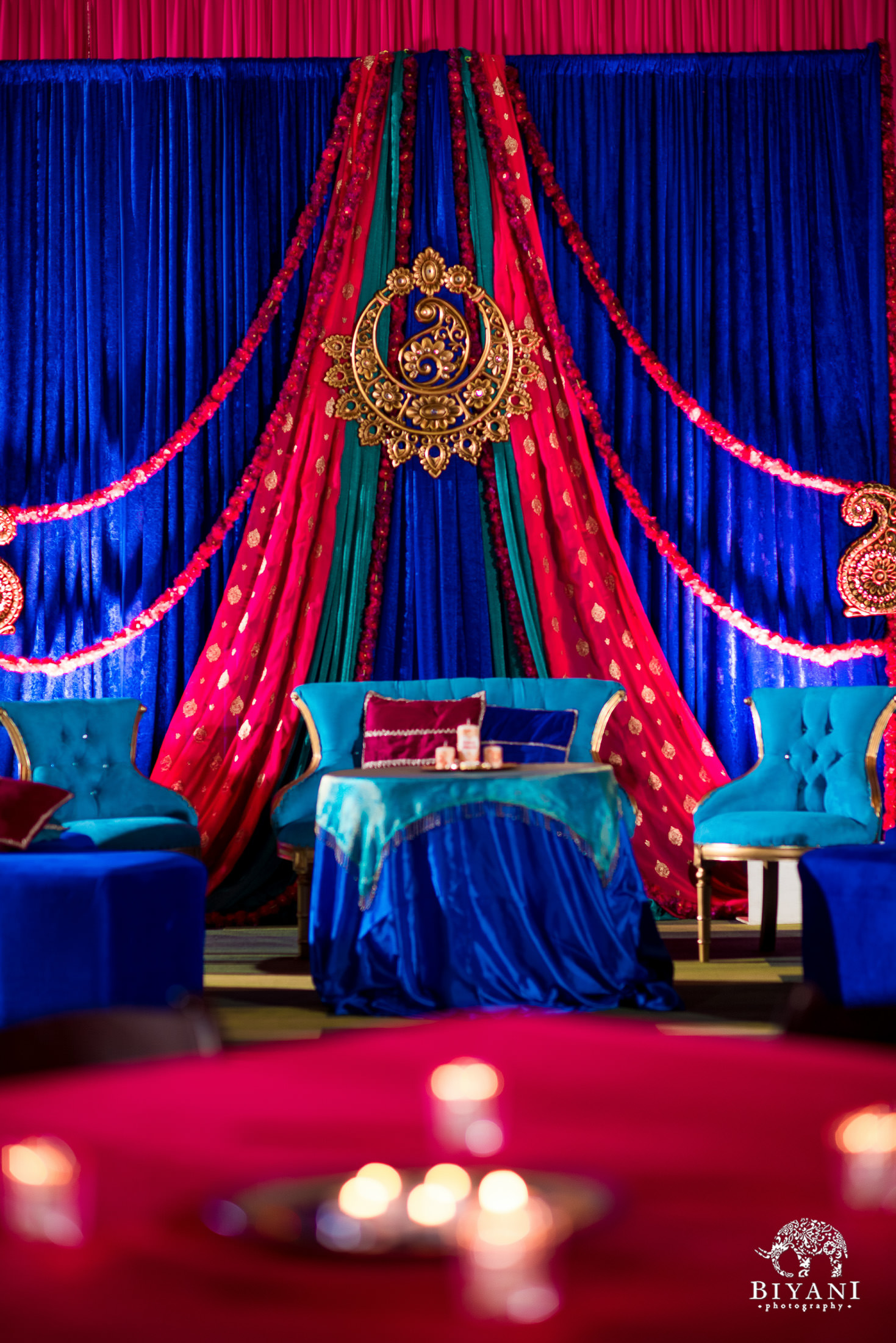 Mehendi Decor during an Indian Fusion Wedding party in San Antonio, Tx. 