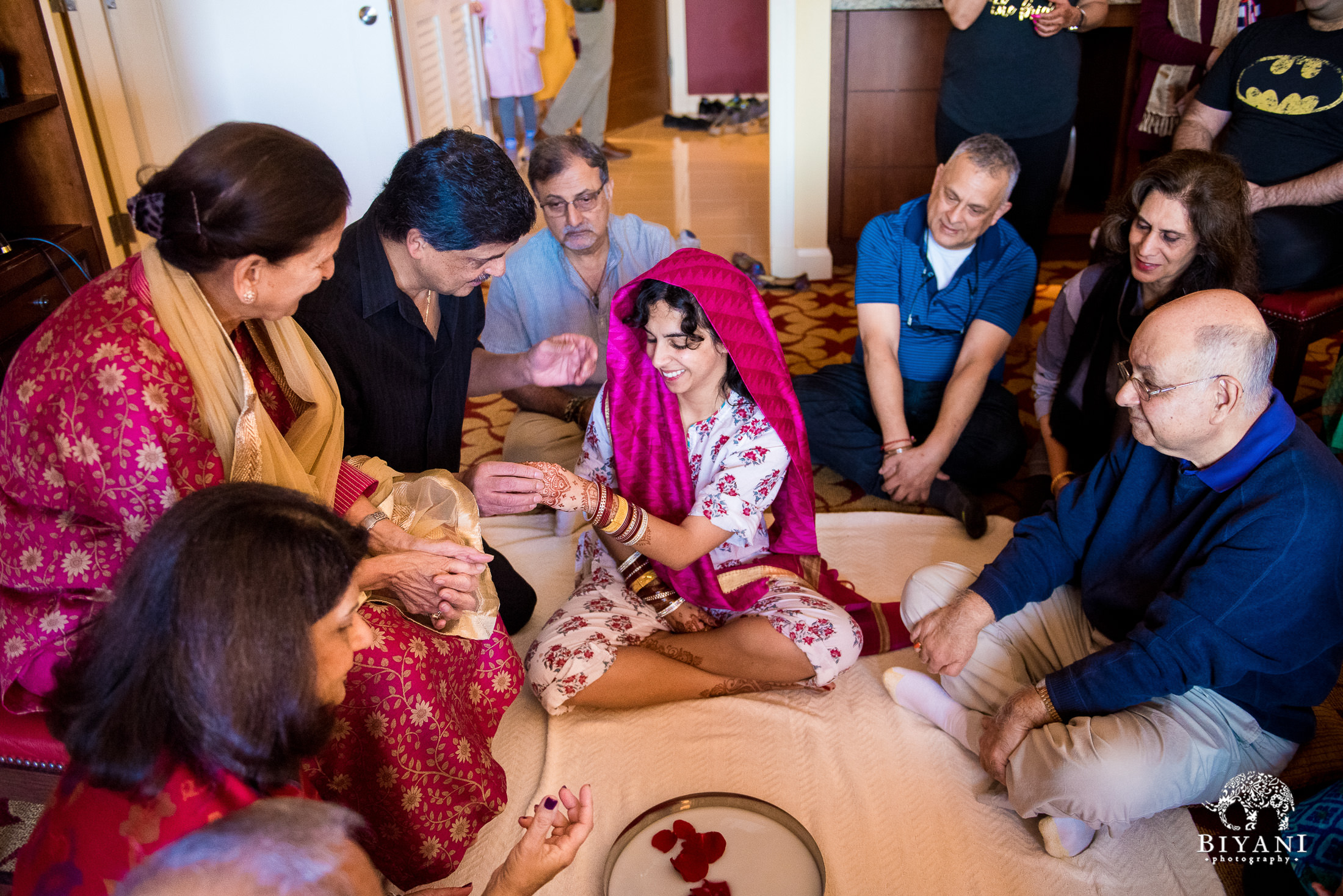 Indian Fusion Pre-Wedding Ceremony details with the bride and her family in San Antonio, Tx. 