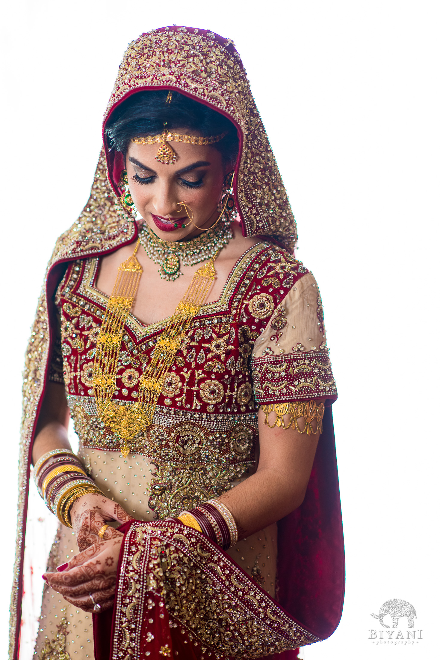 Indian Fusion Bride in Wedding Ceremony Dress