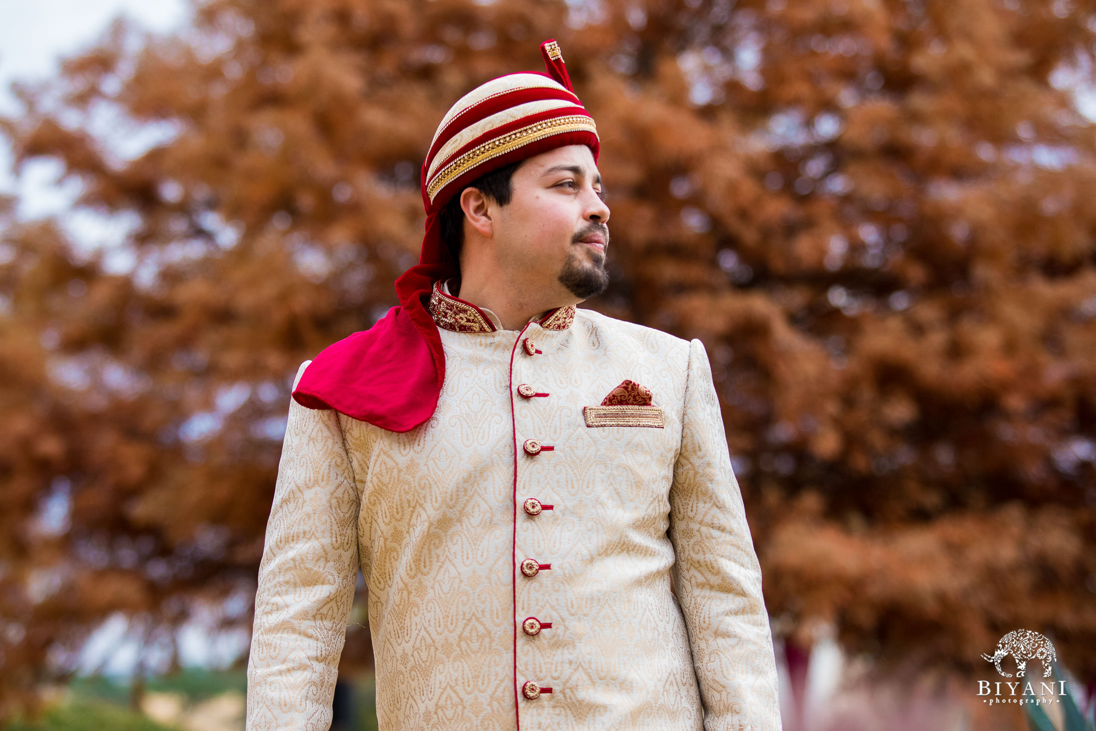 Indian Fusion Groom waiting for his bride to arrive 