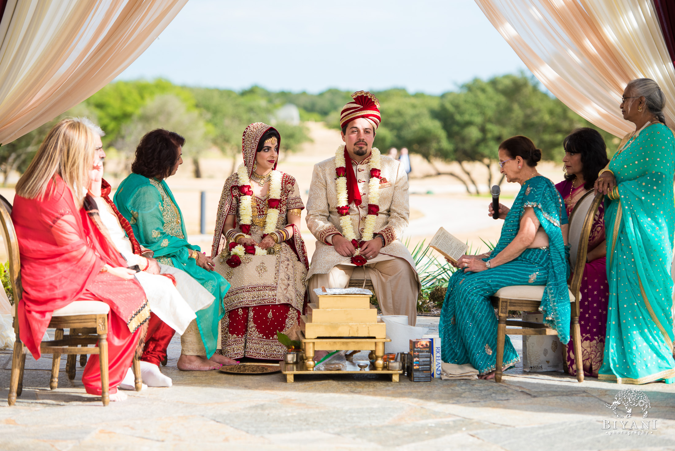 Indian Fusion Wedding ceremony outdoors in San Antonio, Tx. 