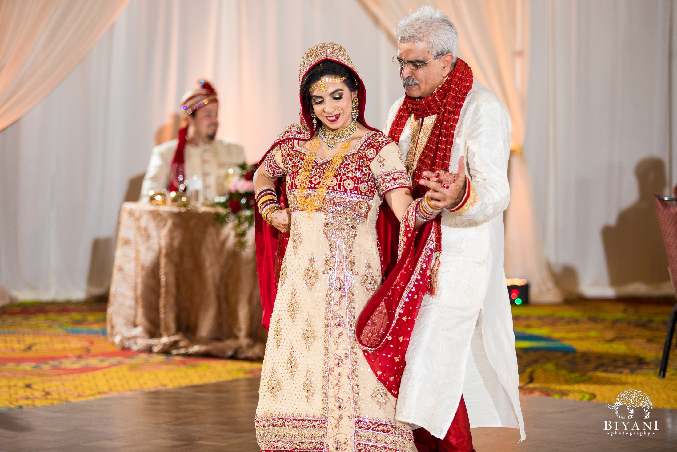 Father daughter dance at Indian fusion wedding reception party