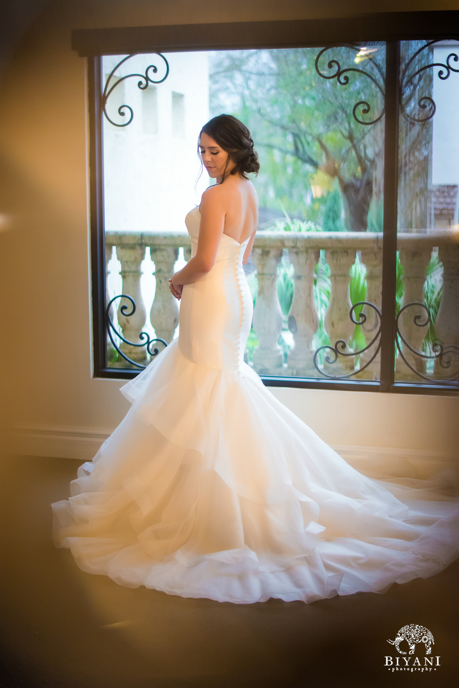 Bride's wedding dress portraits