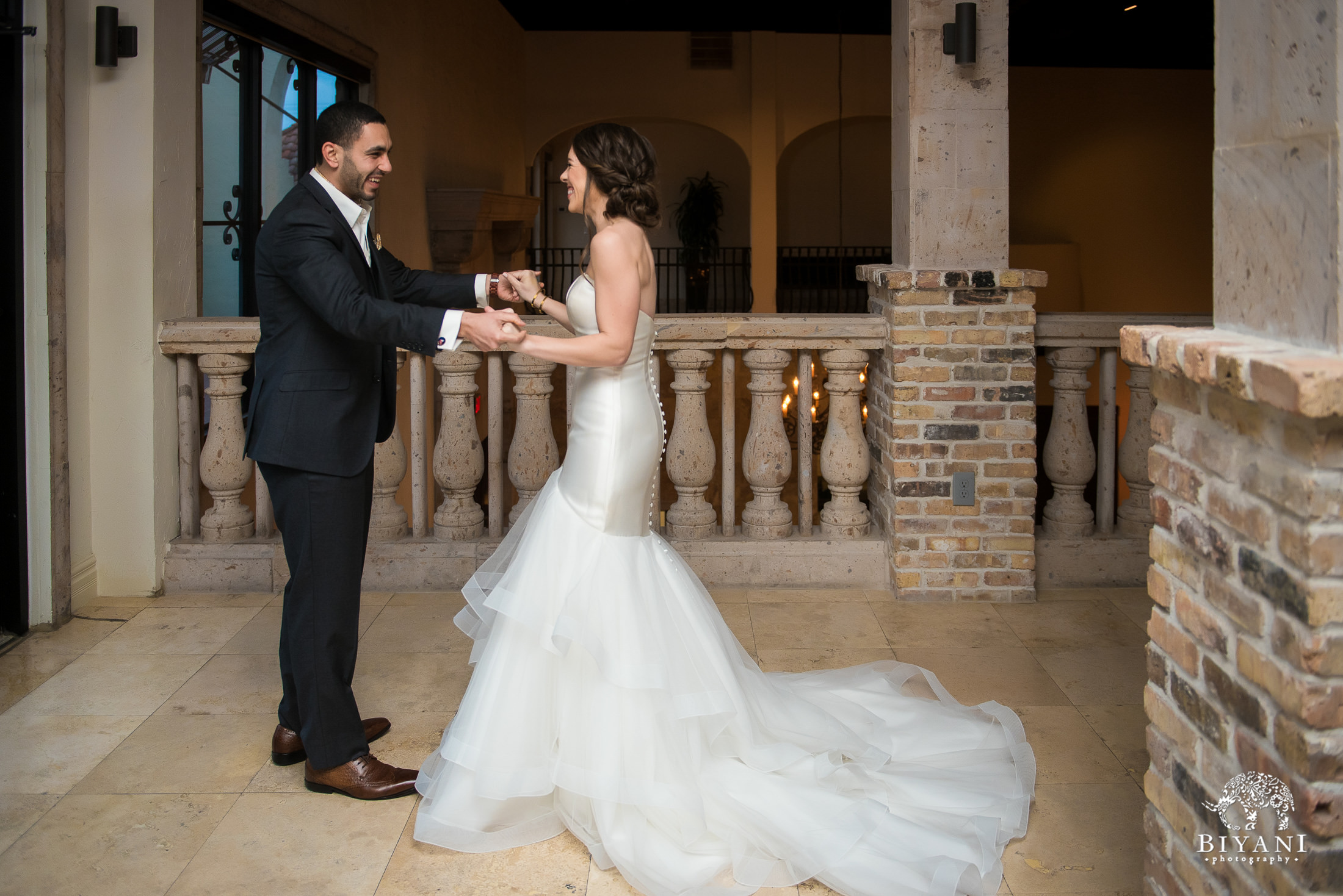 Bride and Egyptian Groom sharing their first look