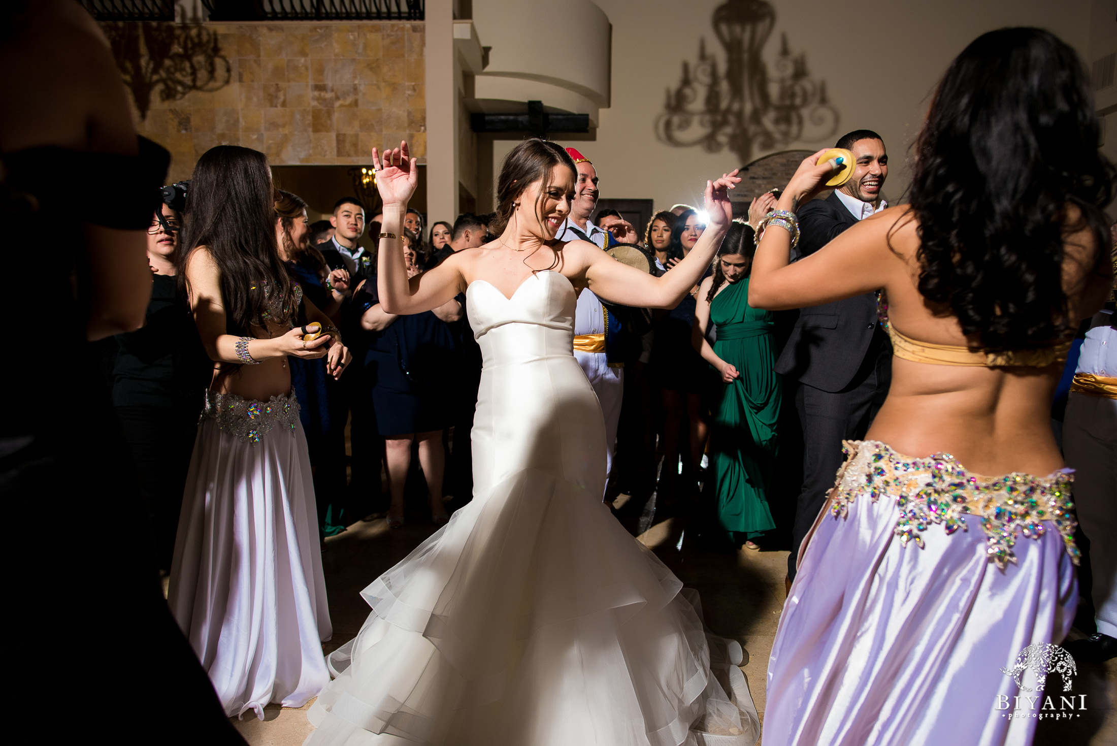 Houston Fusion Egyptian Wedding Reception Bride dancing
