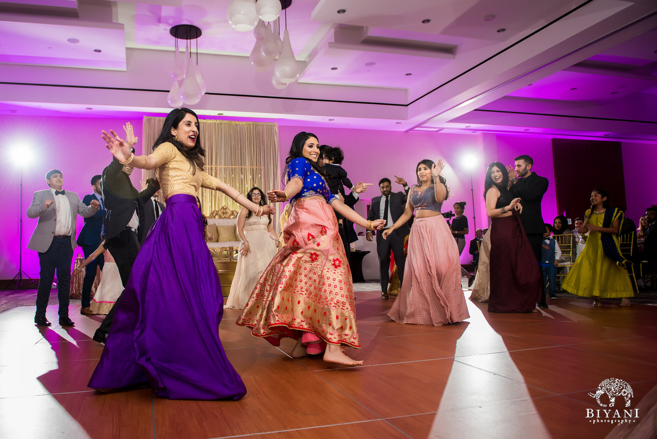 reception guests dancing choreography